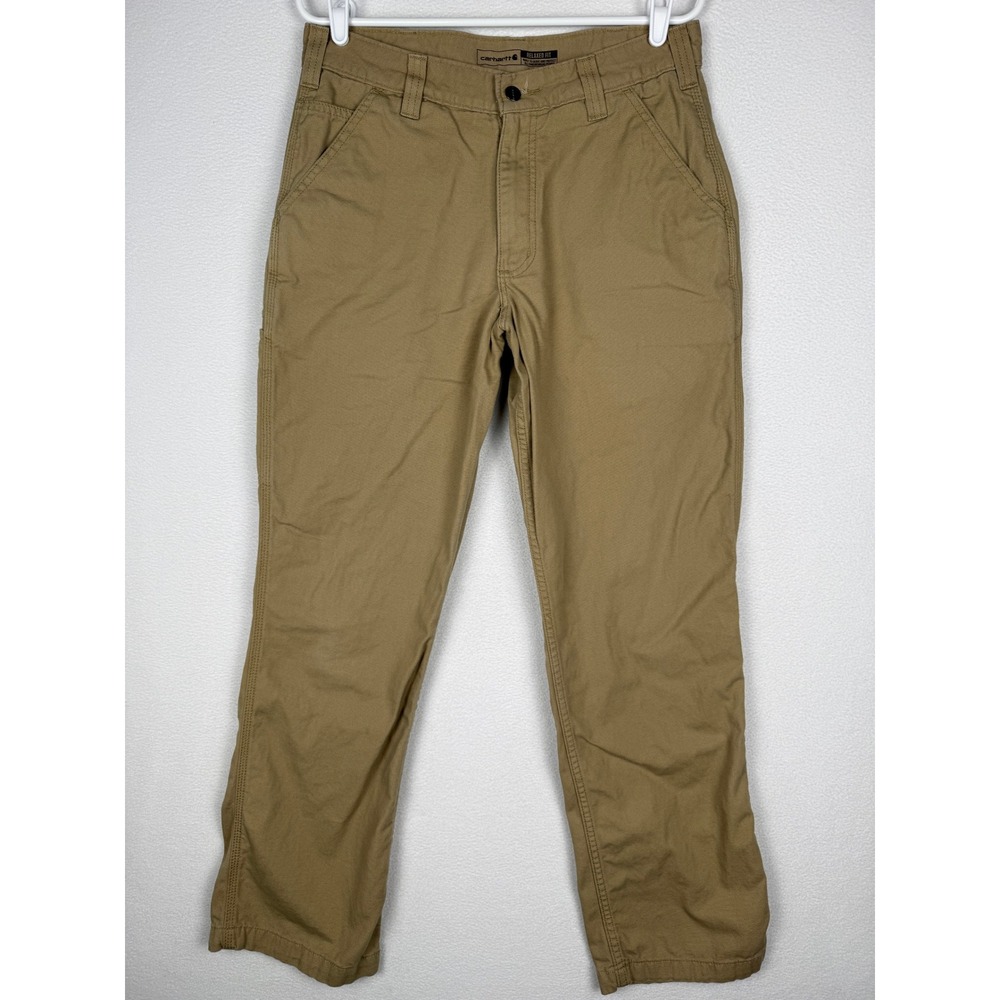 Carhartt Canvas Work Pant Mens 32x32 Tan Rugged Flex Relaxed Fit BN2291-M - Picture 2 of 11